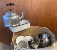 Large Lot of Enamelware and Kitchen Collectables