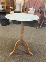 Small Marble Top Pedestal End Table