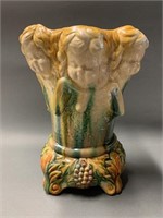 Large Early German Majolica Cherub Vase