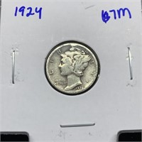 1924 MERCURY SILVER DIME