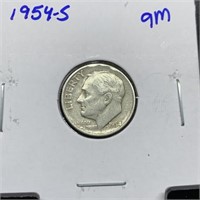 1954-S MERCURY SILVER DIME