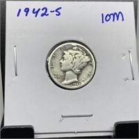 1942-S MERCURY SILVER DIME