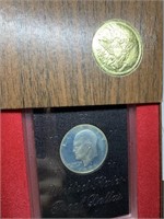 1971 BROWN BOX SILVER PROOF IKE DOLLAR