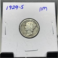 1929-S MERCURY SILVER DIME