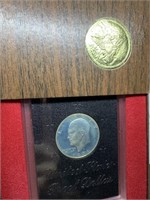 1971 BROWN BOX SILVER PROOF IKE DOLLAR