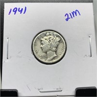 1941 MERCURY SILVER DIME