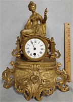 Antique Figural Mantle Clock As Is
