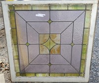 Antique Stained Glass Window Purple & Green