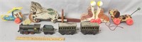 Toy Lot: Early Tin Train & Fisher Price Pull Toys