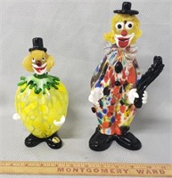 Pair of Murano Art Glass Clowns