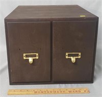 Antique 2 Drawer Industrial Filing Box