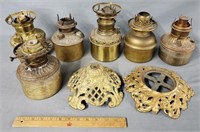 Antique Lamp Parts Lot