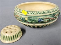 Roseville Art Pottery Bowl w/ Flower Frog