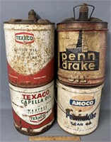 Lot of 4 Advertising Oil Cans