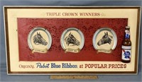 Pabst Blue Ribbon Triple Crown Advertising Sign