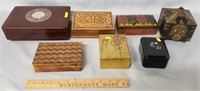 Lot of 7 Boxes a Few w/ Jewelry