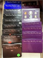 LARGE RUN OF PROOF SETS 17 YEARS