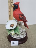 Cardinal Bird on Wood Stand