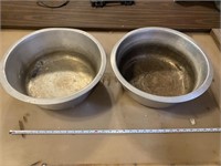 2 Large Aluminum Bowls