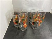 6 Rooster Glasses