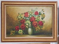 Floral oil on Canvas by Tina Corsi