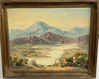 Framed Signed Mountain Landscape Painting