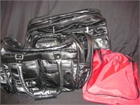 2 Black Leather Travel bags & LL Bean Tote