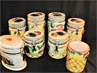 8 Gourmet Fruit  Basket Inspired Canisters