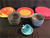 18 Pc. Colorful Plates & Bowls