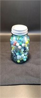 Ball jar full of marbles