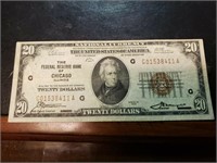 1929 $20 Dollars National Currency Bank Note