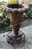 Vintage Iron Planter with Stand 23”