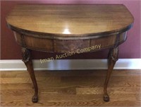 Unusual Antique Half Table with Three Leaves
