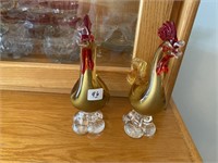 ART GLASS ROOSTERS