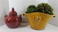 2 Pottery and Greenery Decor