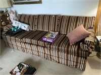 LONG BROWN STRIPE COUCH