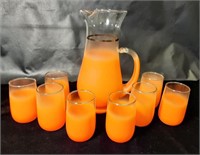 Orange Blendo Pitcher & Juice Set | Mid-Century