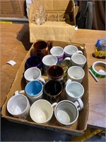 lot of mugs and letter "p" drinking glasses