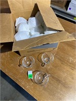 box of clear vintage coffee cups
