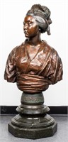 Émile-Louis Truffot Large Bronze of Japanese Woman