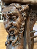 WOW! Antique Gargoyle Table Hand Carved See Desc