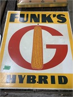 Funk's Hybrid Seed Corn Sign-Fiberboard
