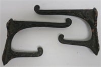 Pr. fancy cast iron harness brackets