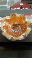 Rose Pattern Carnival Glass Bowl