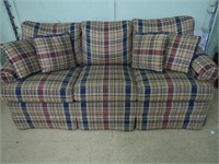Vintage Vargas Checker Pattern Sleeper Sofa 76"