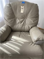 Taupe leather recliner