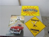 (3) Metal Advertising signs. Twisted Tea and