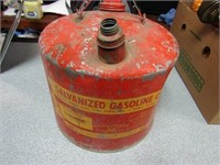 Galvanized fuel can.