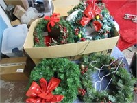 Box of Christmas wreaths.