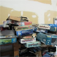 Large lot of model boxes and parts.